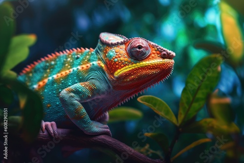 Stunning Detailed Chameleon in Natural Habitat © Arthur