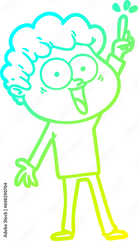 cold gradient line drawing of a cartoon happy man cold gradient line drawing of a cartoon happy man