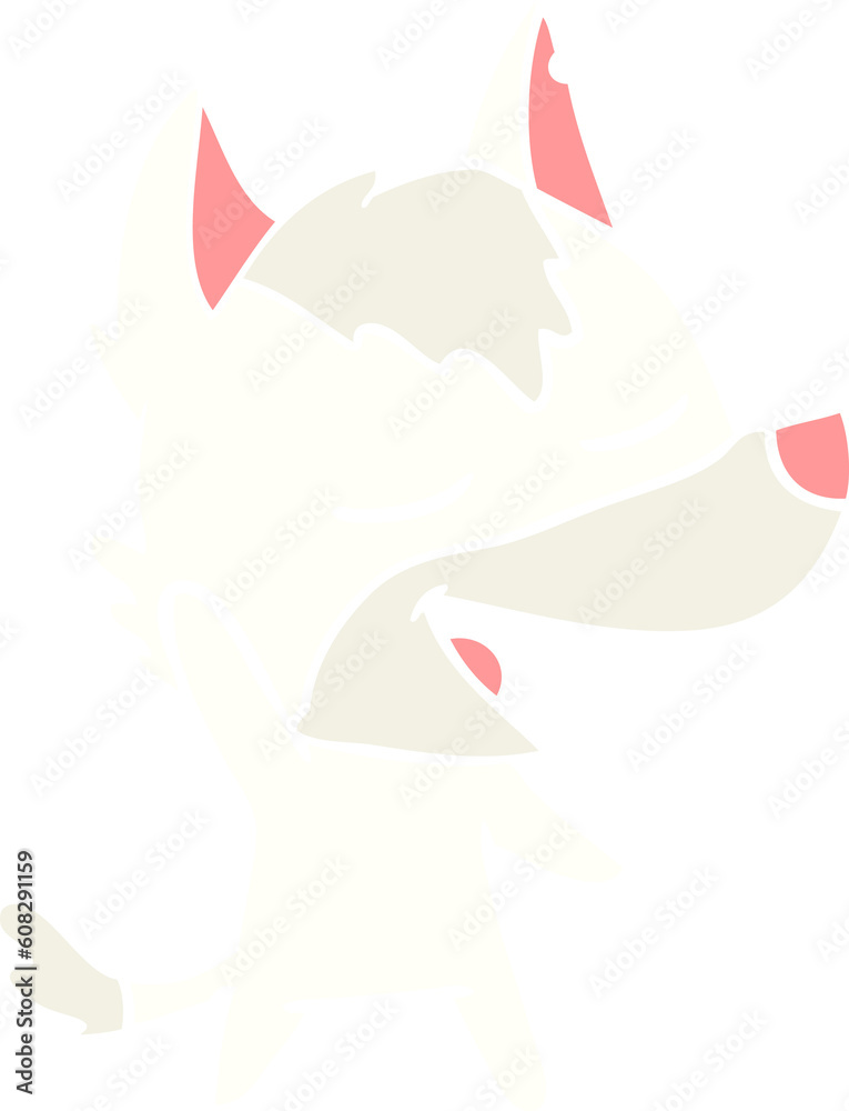 flat color style cartoon wolf laughing flat color style cartoon wolf laughing