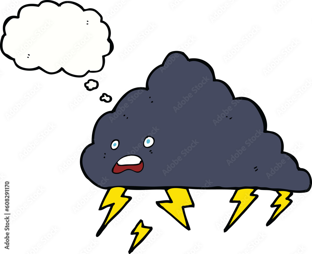 cartoon thundercloud with thought bubble cartoon thundercloud with thought bubble