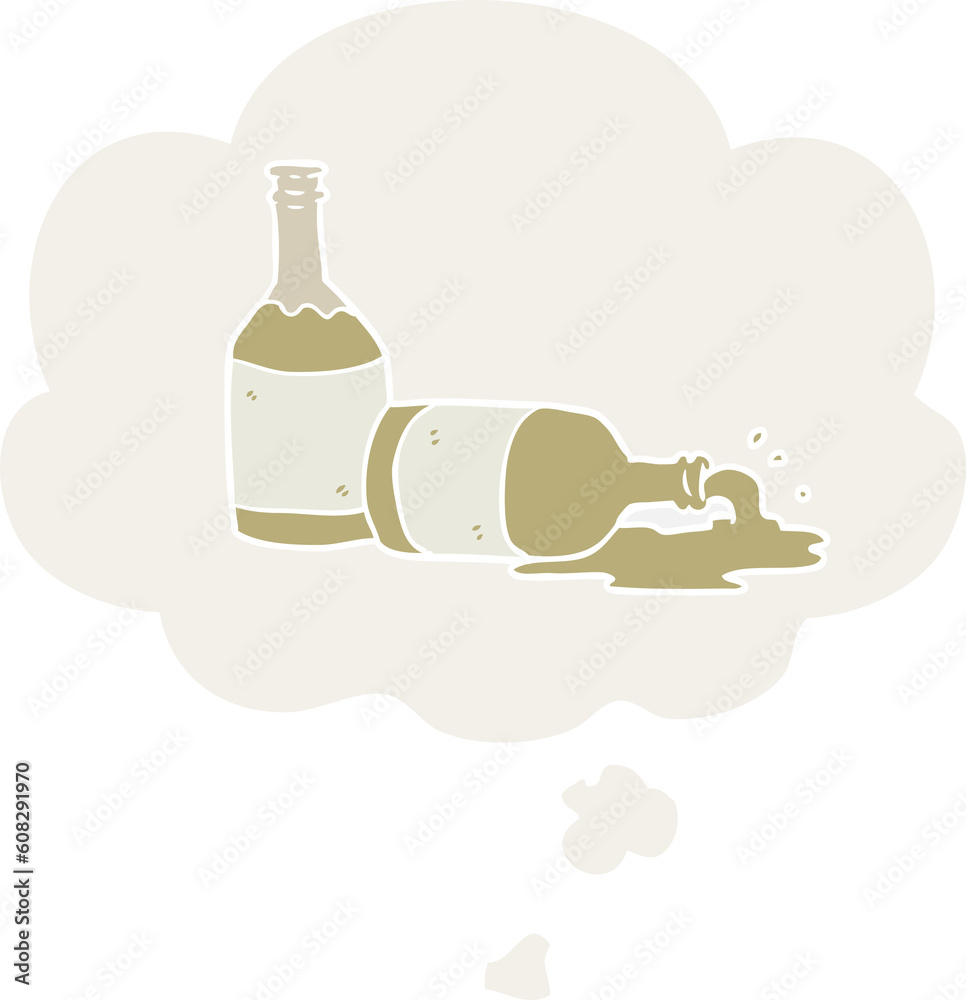 cartoon beer bottles with thought bubble in retro style cartoon beer bottles with thought bubble in retro style