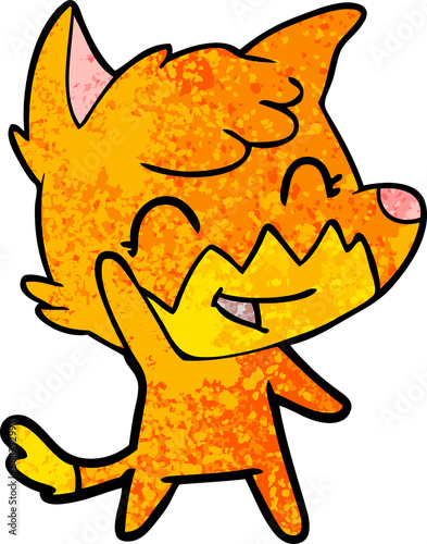 happy cartoon fox