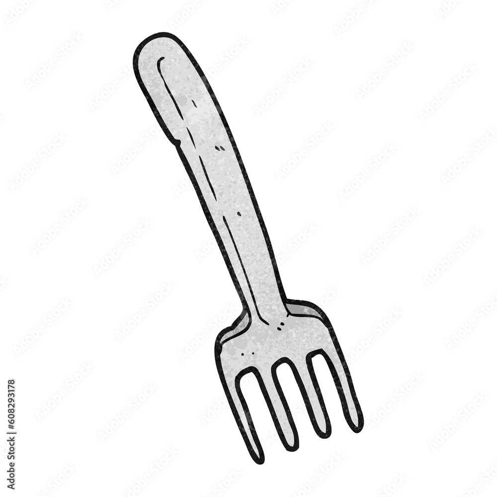 freehand textured cartoon fork freehand textured cartoon fork