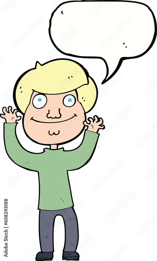 cartoon happy boy with speech bubble cartoon happy boy with speech bubble