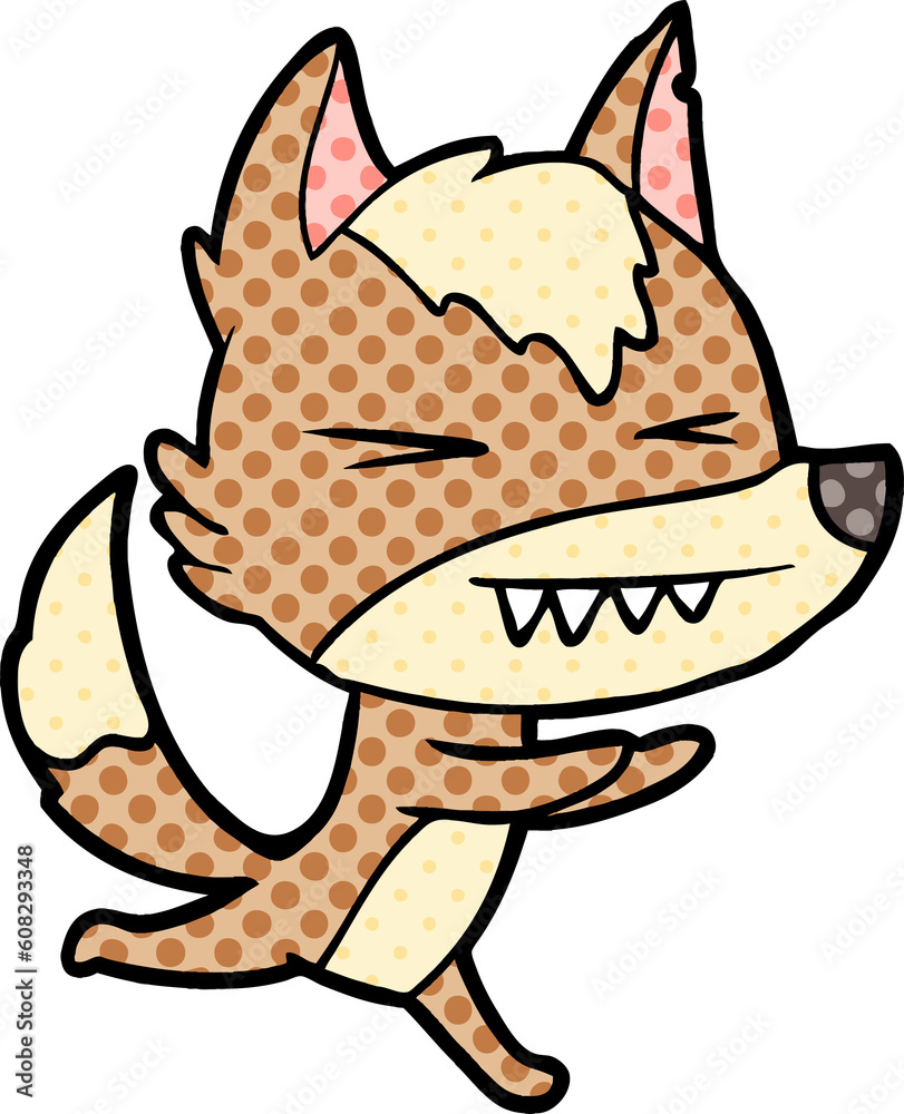 angry wolf running