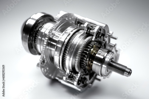Automatic car transmission on a white background