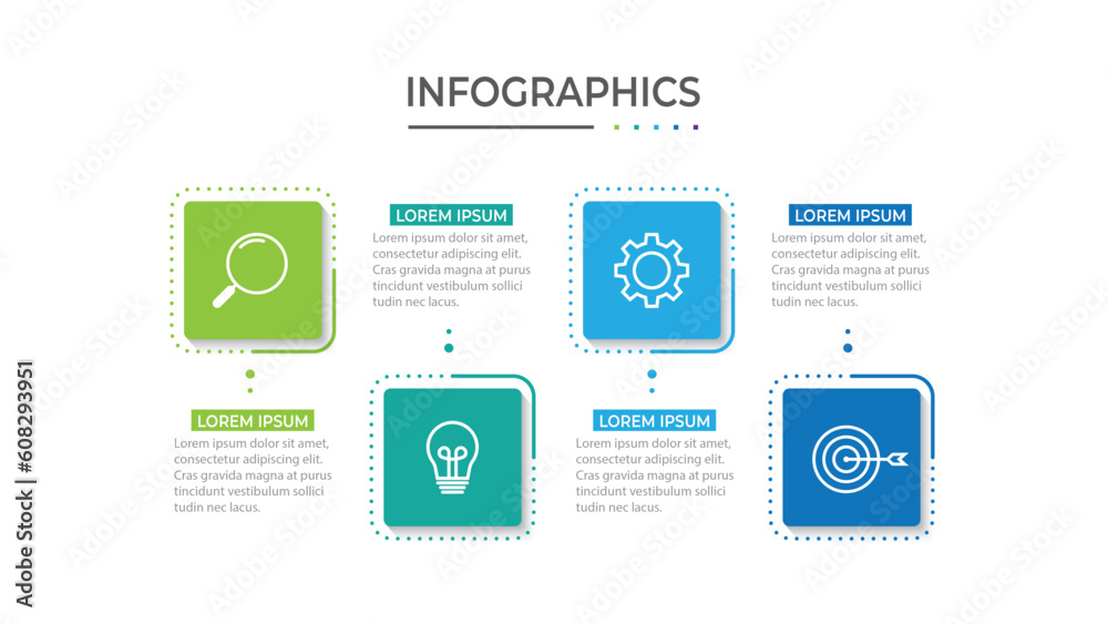 Business data visualization. timeline infographic icons template with 4 options. Business data visualization. timeline infographic icons template with 4 options.