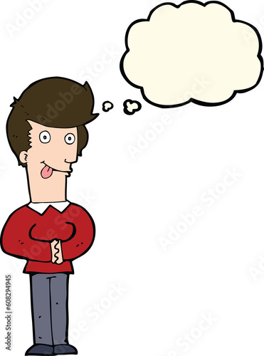 Wallpaper Mural cartoon man sticking out tongue with thought bubble Torontodigital.ca