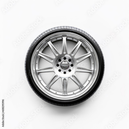 Car wheel in white background