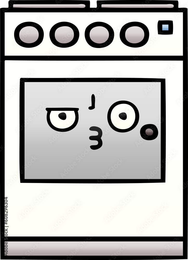 gradient shaded cartoon of a kitchen oven gradient shaded cartoon of a kitchen oven