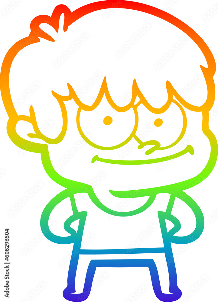 rainbow gradient line drawing of a happy cartoon man rainbow gradient line drawing of a happy cartoon man