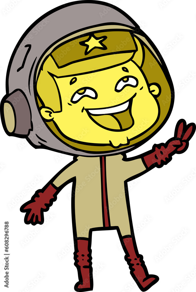 Obraz premium cartoon laughing astronaut