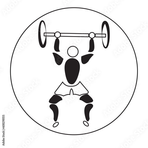 black modern weightlifting sport icon
