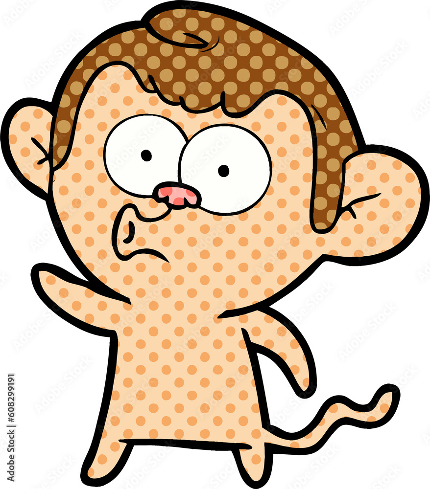 Fototapeta premium cartoon hooting monkey