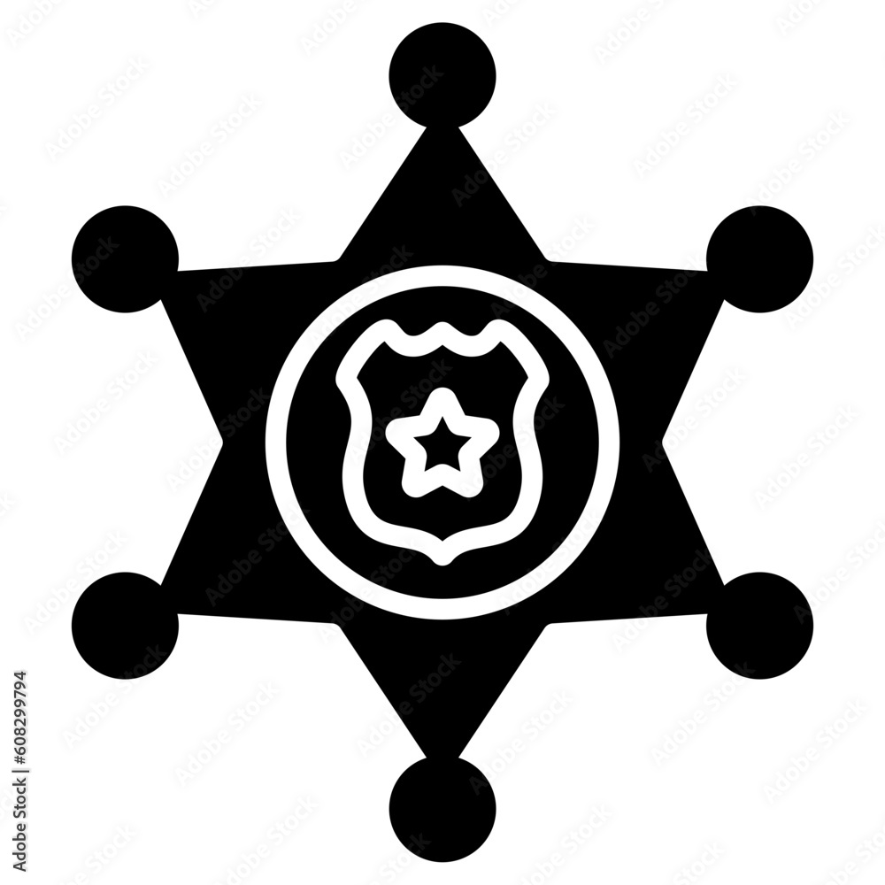 Vector Design Sheriff Badge Icon Style Vector Design Sheriff Badge Icon Style