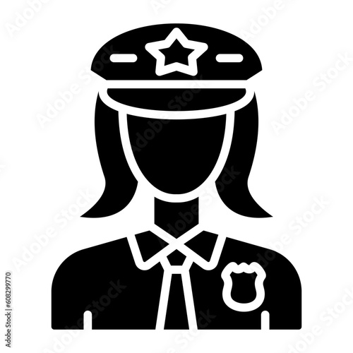Vector Design Lady Police Icon Style