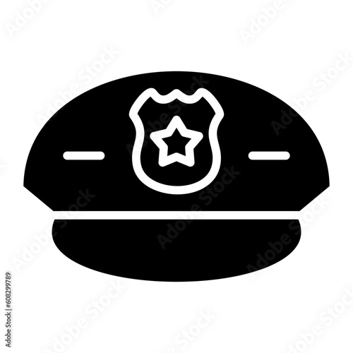 Vector Design Police Hat Icon Style