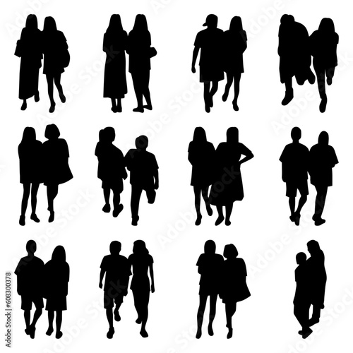 Vector Collection Set of Socialite People Silhouettes
