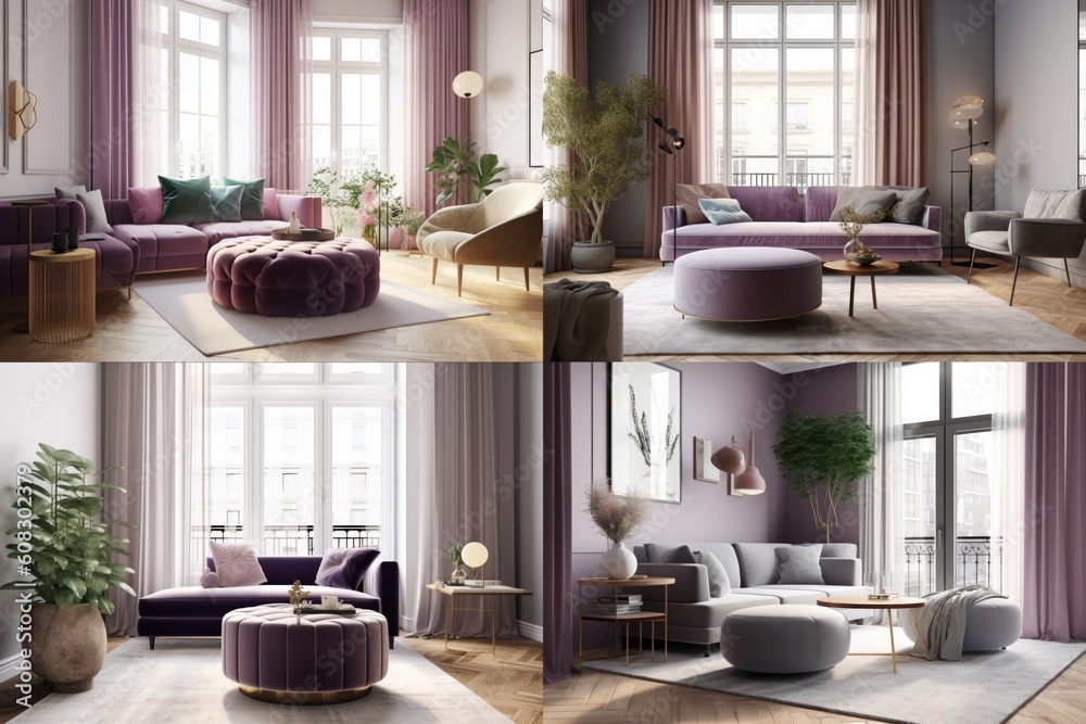 Luxurious Elegant Living Room Decor. Generative AI Luxurious Elegant Living Room Decor. Generative AI