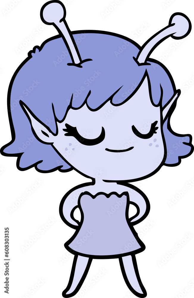 smiling alien girl cartoon smiling alien girl cartoon