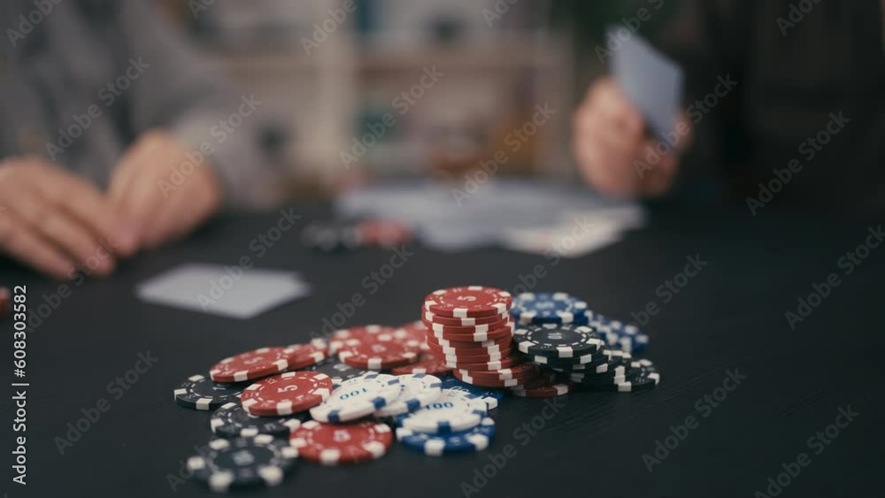Closeup of man going all-in during poker game, senior leisure, retirement