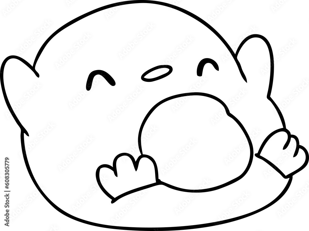 line drawing illustration kawaii of a cute penguin line drawing illustration kawaii of a cute penguin