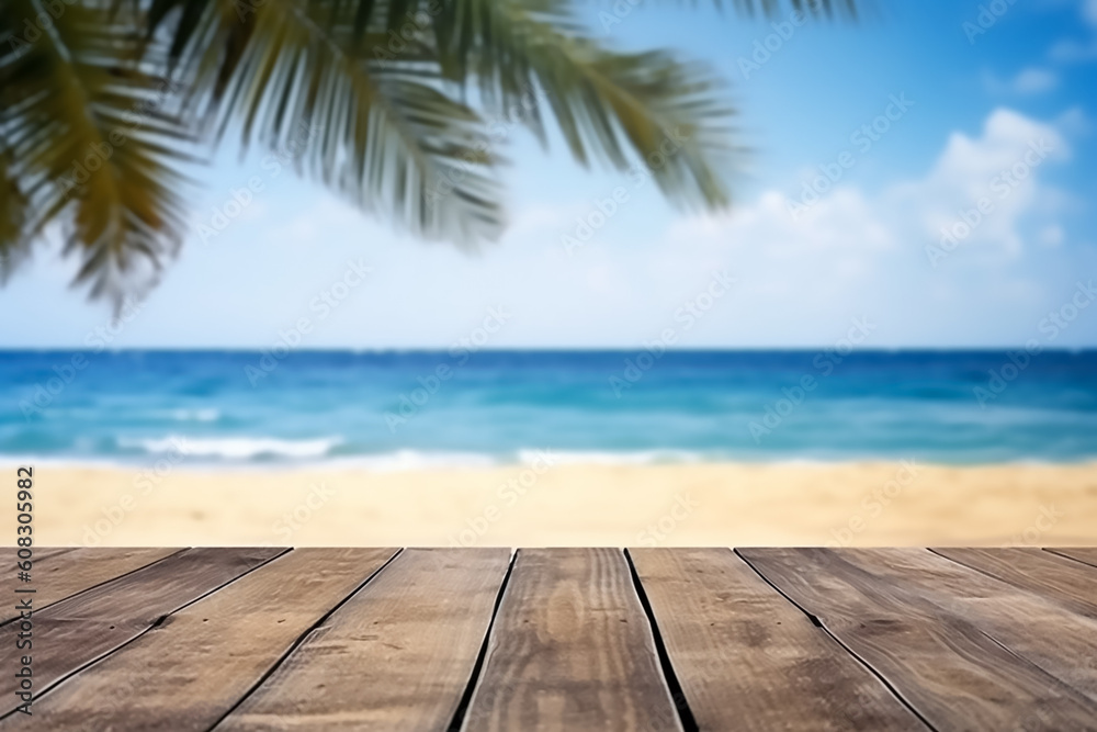Fototapeta premium Beautiful table top with beach nature