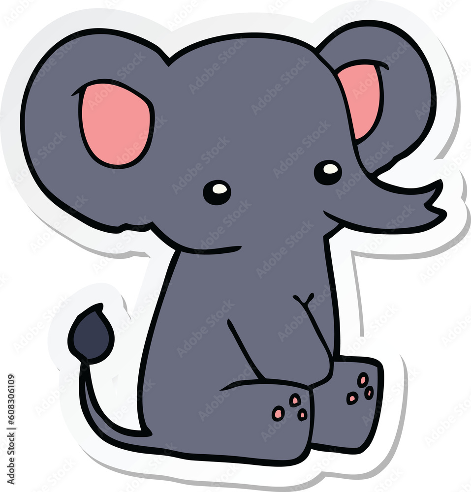Fototapeta premium sticker of a cartoon elephant