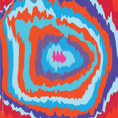 Psychedelic spiral illusion vector. melting circles groovy background 