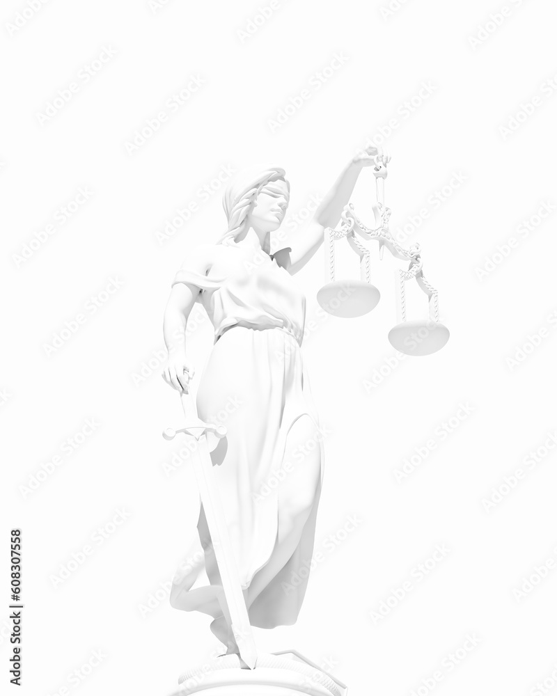 White Lady Justice Statue Personification of the Judicial System