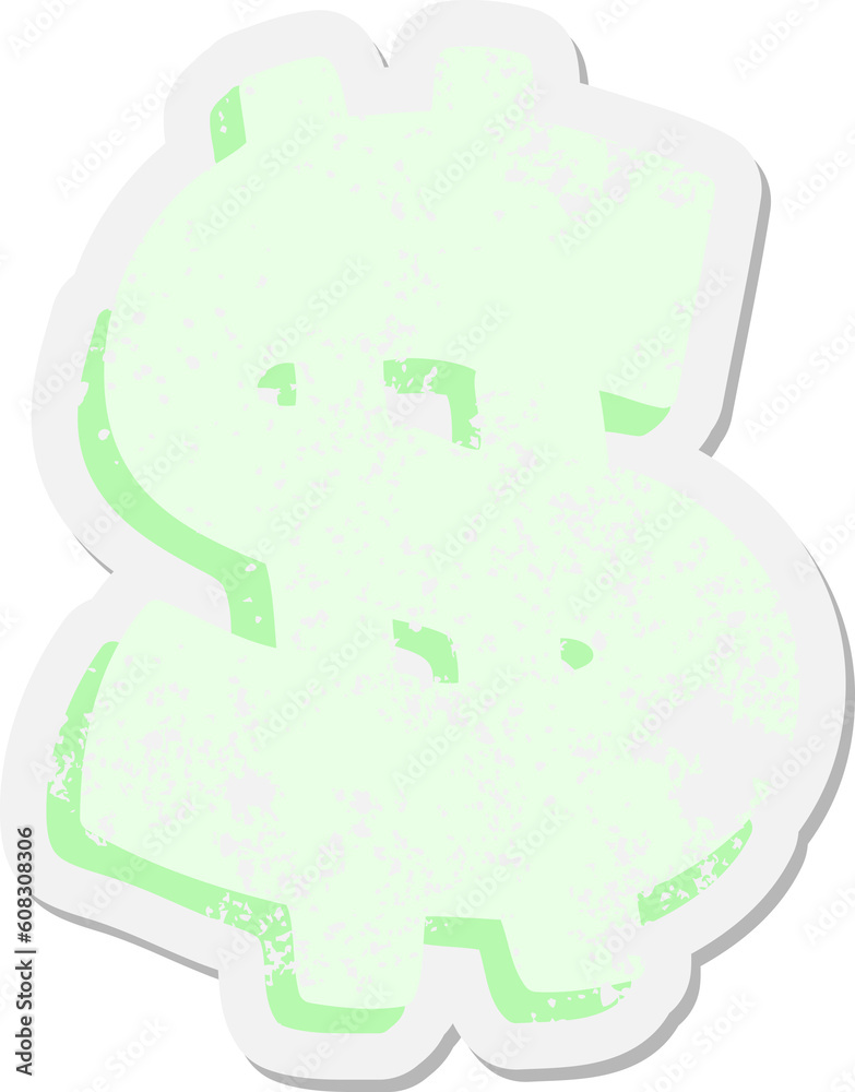 mean looking dollar symbol grunge sticker mean looking dollar symbol grunge sticker