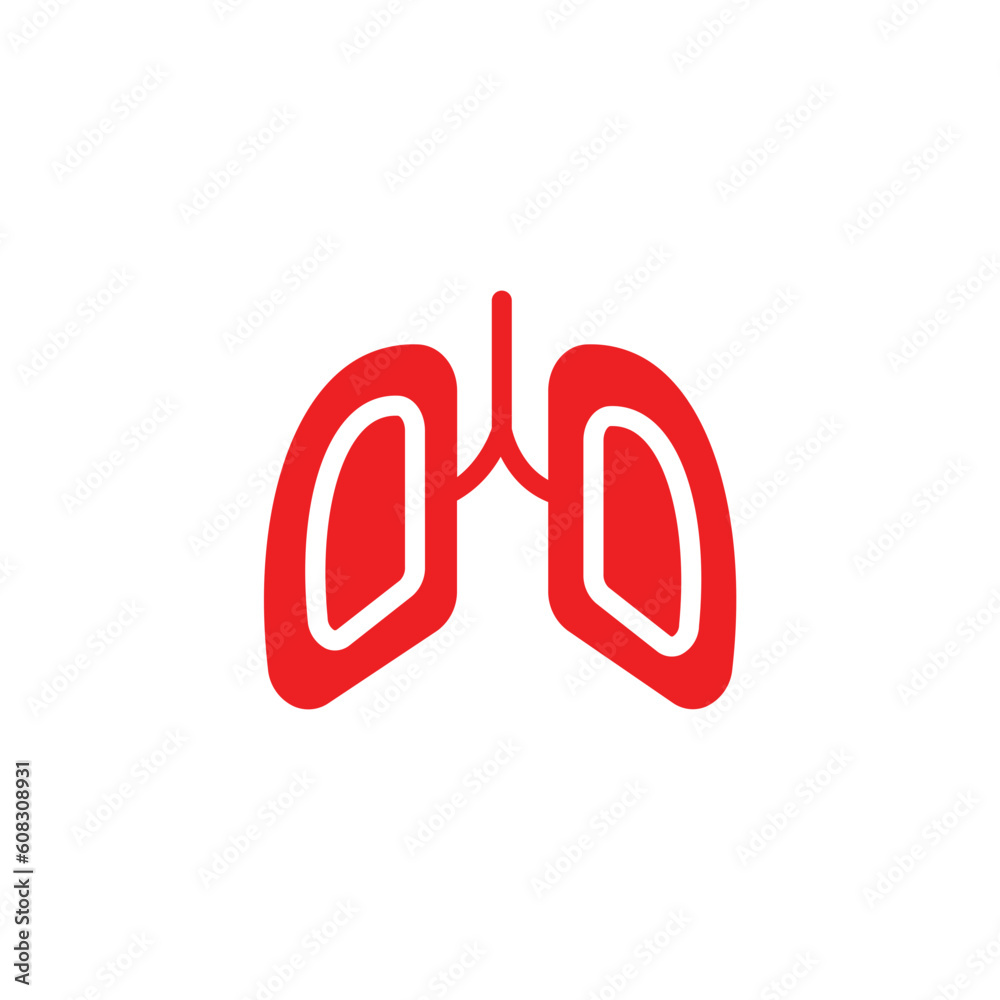 Fototapeta premium Breath Cancer Lungs Solid Icon
