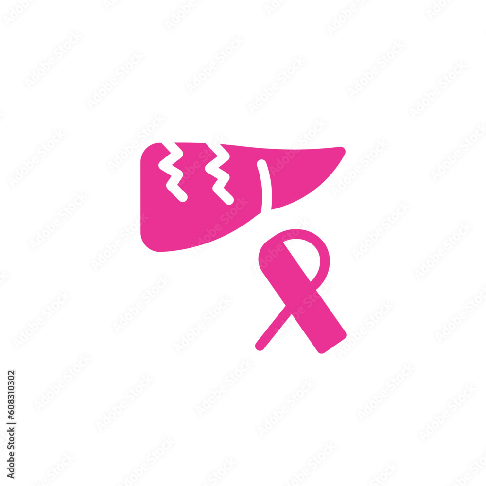 Body Cancer Liver Solid Icon Body Cancer Liver Solid Icon