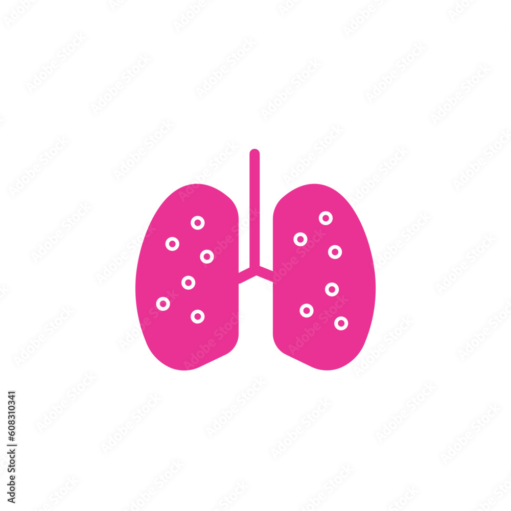 Body Cancer Lung Solid Icon Body Cancer Lung Solid Icon