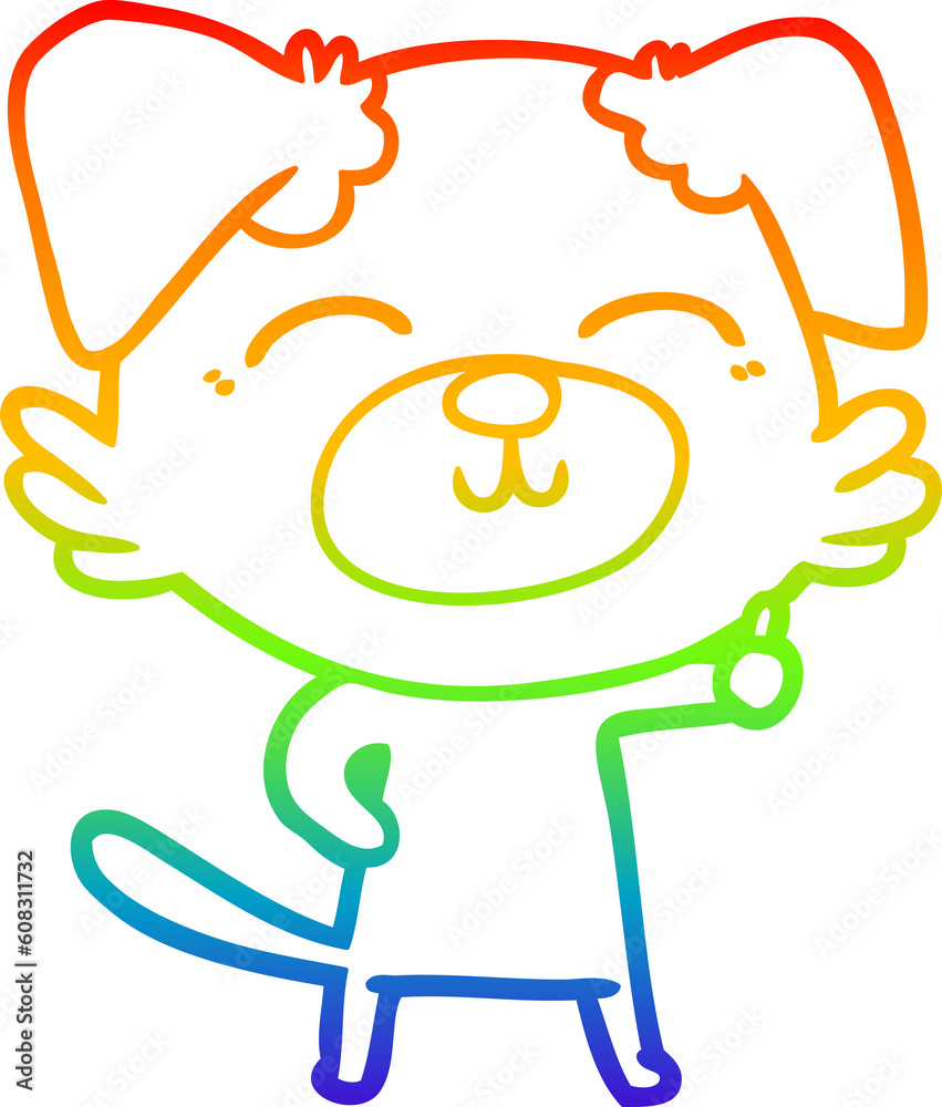 rainbow gradient line drawing of a cartoon dog rainbow gradient line drawing of a cartoon dog