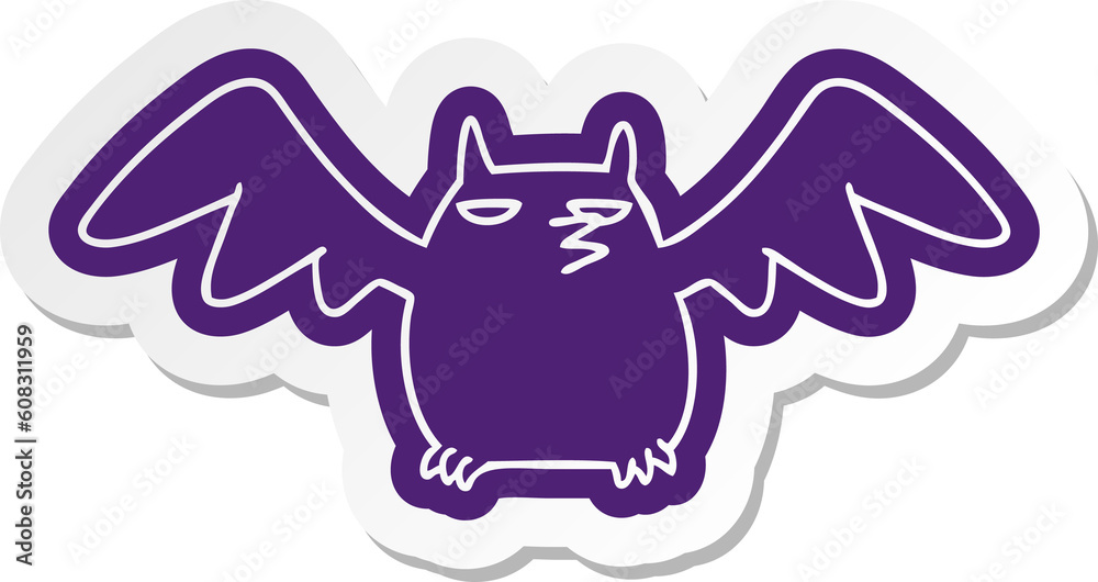 cartoon sticker of a night bat