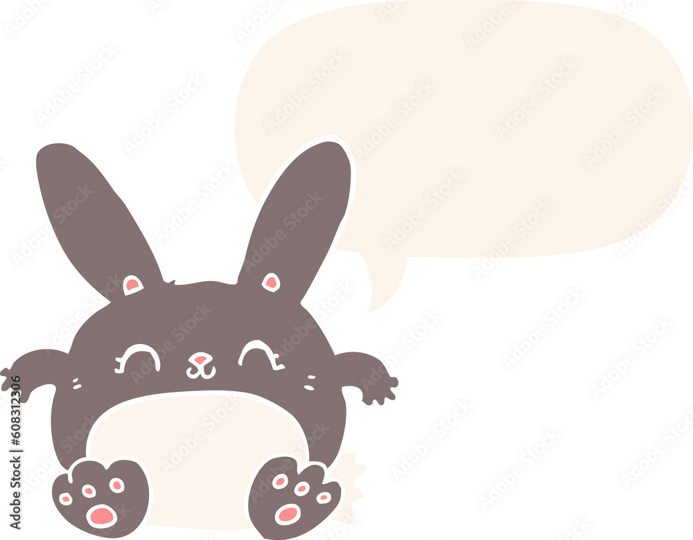 cartoon rabbit with speech bubble in retro style cartoon rabbit with speech bubble in retro style