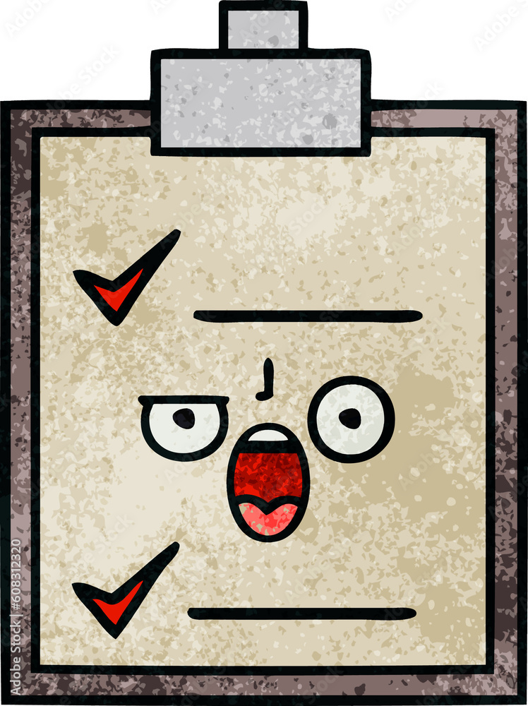 retro grunge texture cartoon of a check list retro grunge texture cartoon of a check list