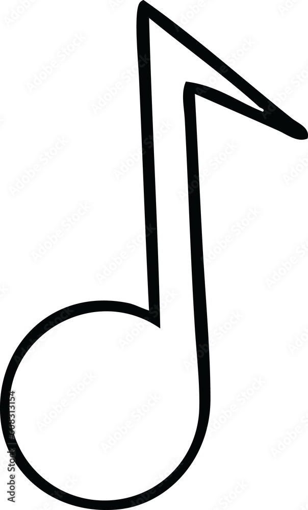line drawing cartoon of a musical note line drawing cartoon of a musical note