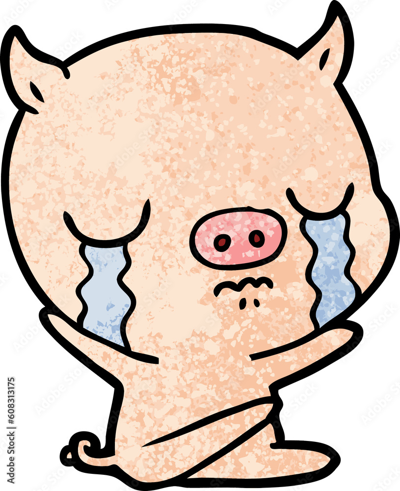 cartoon sitting pig crying cartoon sitting pig crying