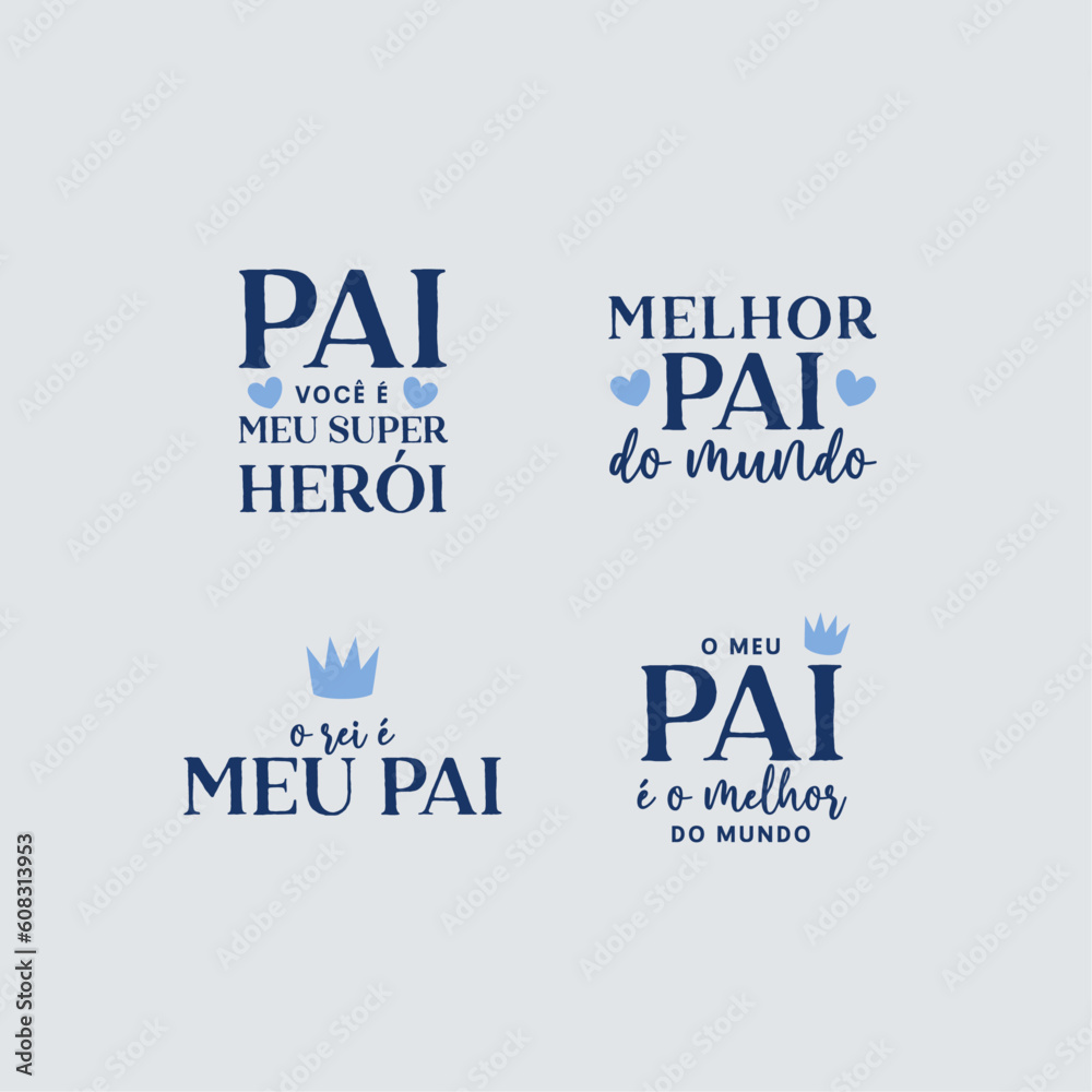 Feliz Dia dos Pais. Conjunto de emblemas. Badges