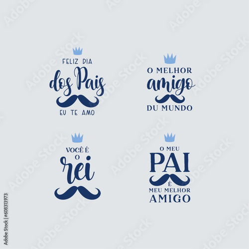 Feliz Dia dos Pais. Conjunto de emblemas. Badges