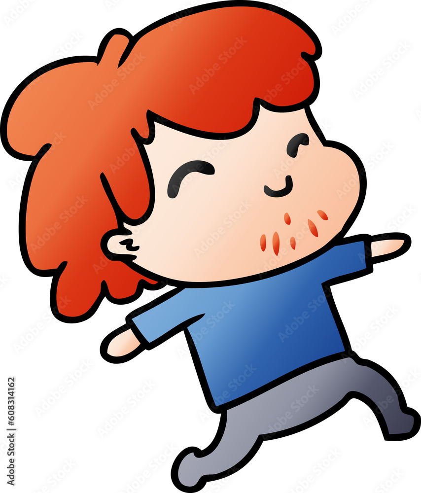 gradient cartoon illustration kawaii boy with stubble gradient cartoon illustration kawaii boy with stubble