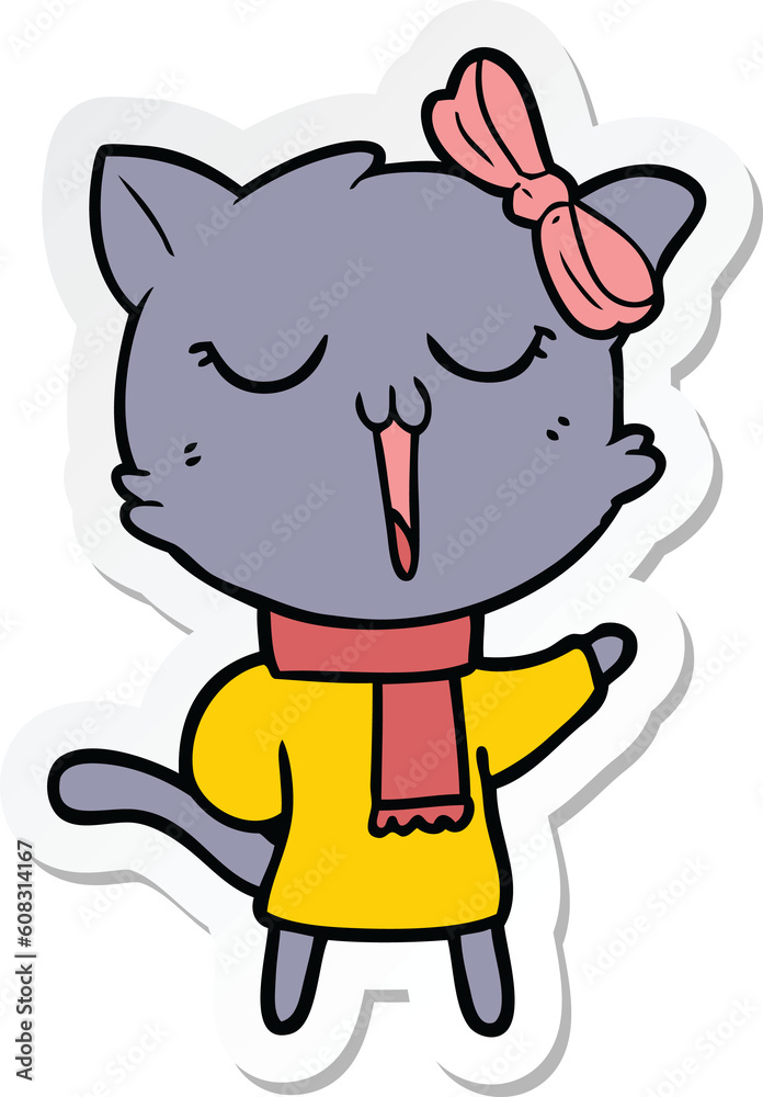 sticker of a cartoon cat
