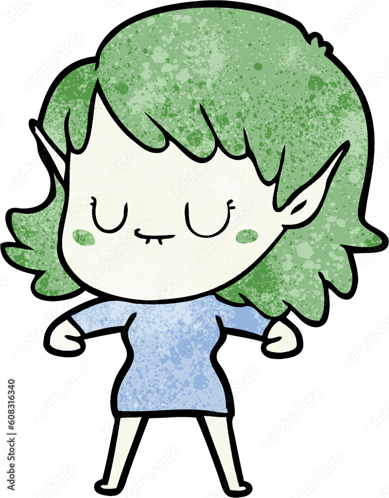 happy cartoon elf girl happy cartoon elf girl