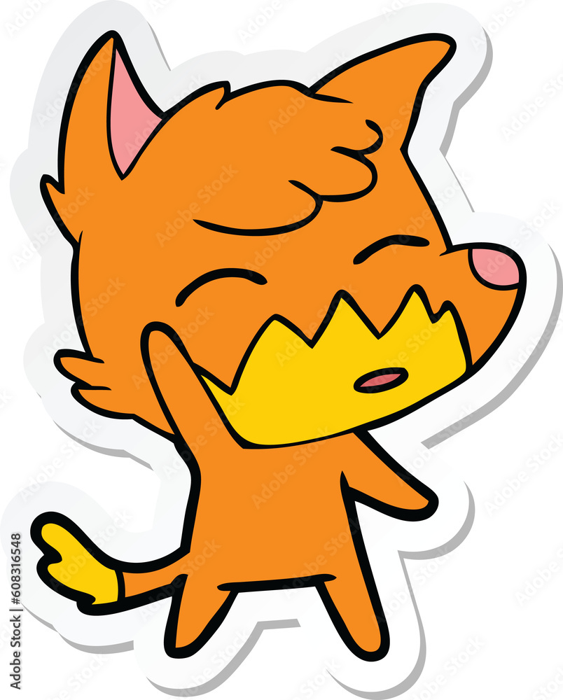 sticker of a cartoon fox sticker of a cartoon fox