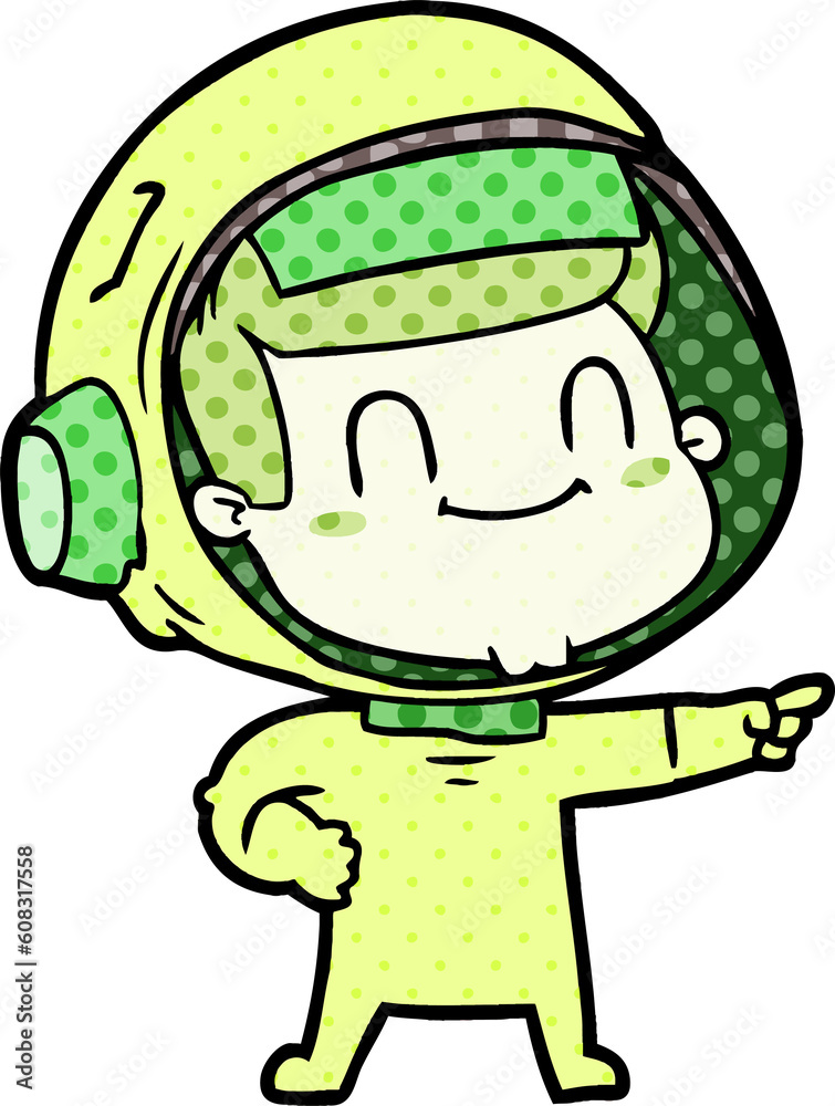 Obraz premium happy cartoon astronaut man