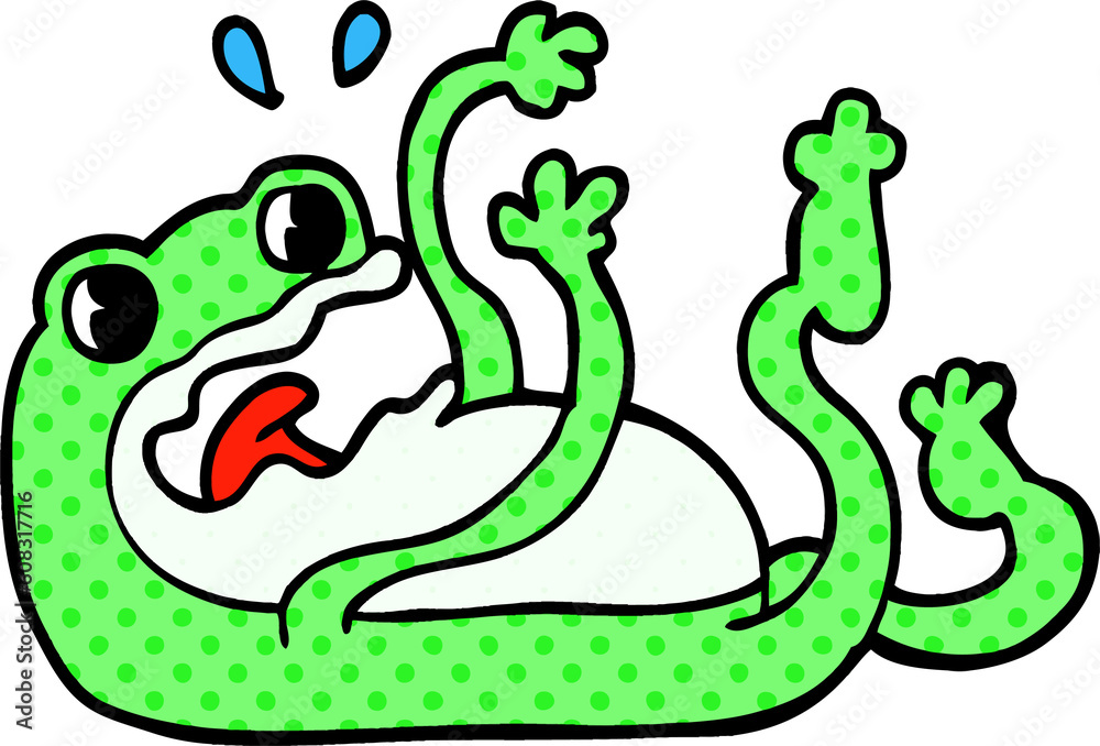 Obraz premium cartoon doodle frog
