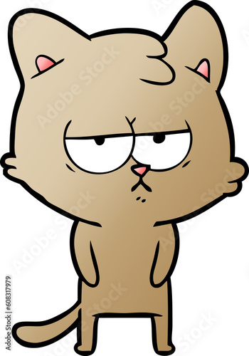 bored cartoon cat