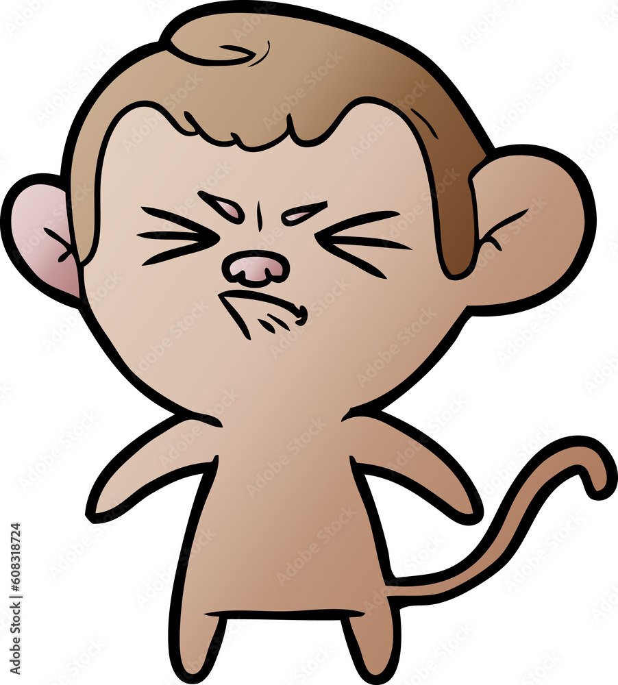 Fototapeta premium cartoon angry monkey